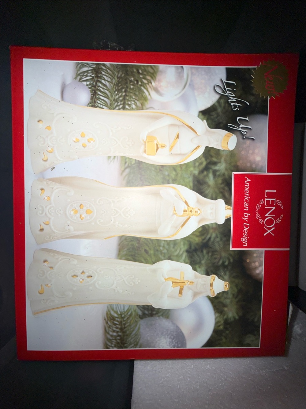 Lenox Cream and Gold Porcelain Nativity Figurines Divine Light Three Kings